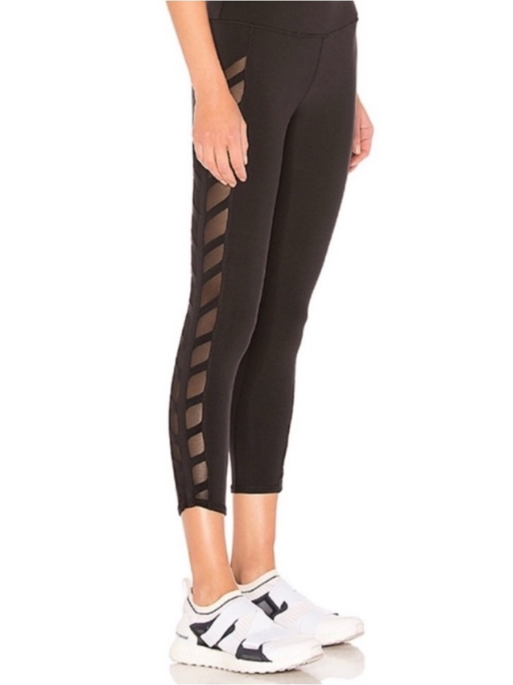 alo Yoga Chevron Mesh Black Legging Medium